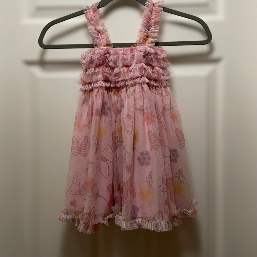 Disney Minnie Mouse Pink Ruffled Smocked Sundress